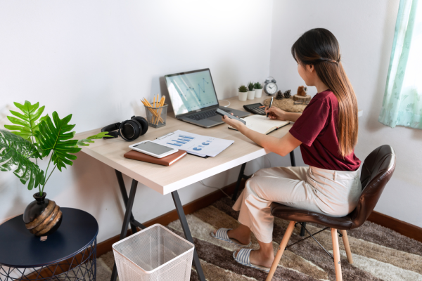 Working from home desk