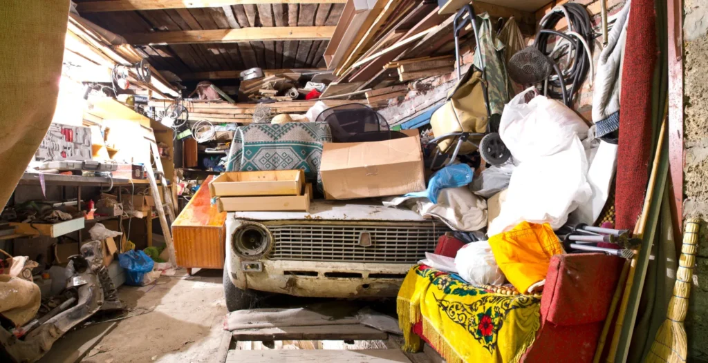 Messy garage then needs to be organized